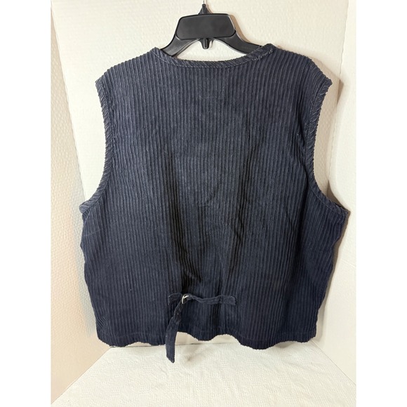 90's Carolina Colours Plus Navy Blue Corduroy Zip Up Vest Size 20 - Picture 2 of 3